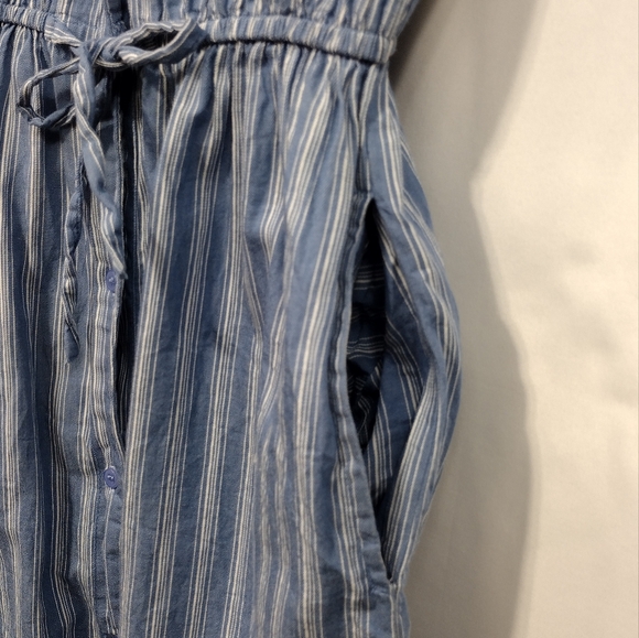 Japna Stripped Shirt Dress Women's S Blue Boho Retro 90s Y2K Casual Beach - Picture 4 of 10